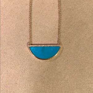 Turquoise half moon necklace